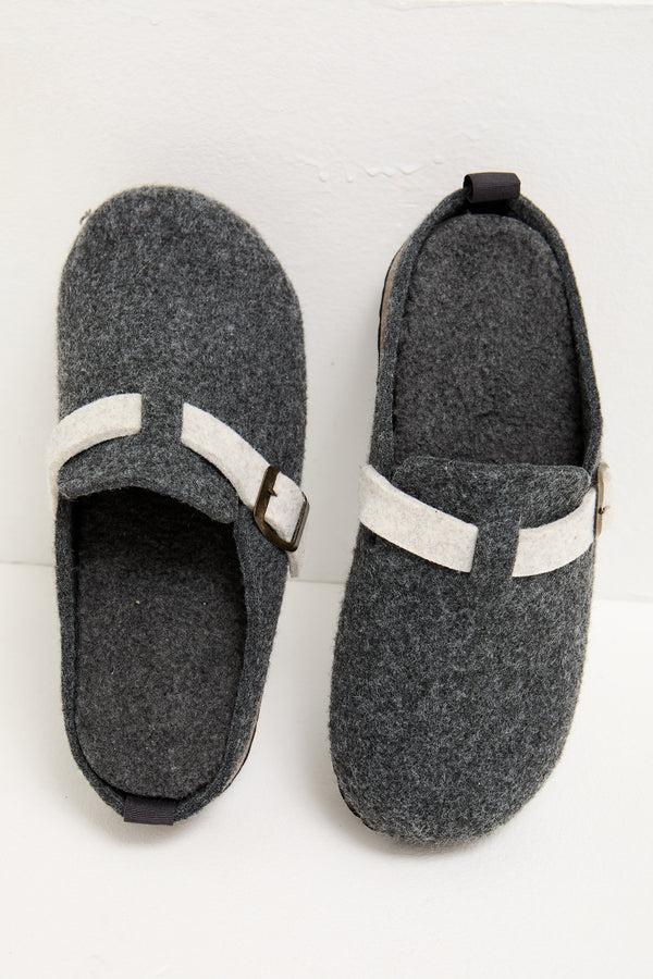 Pretty You Jordan Mule Slippers In Charcoal
