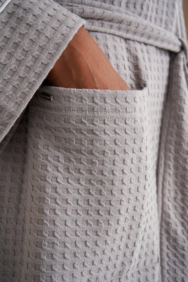 Pretty You Luxury Suite Waffle Robe In Gray