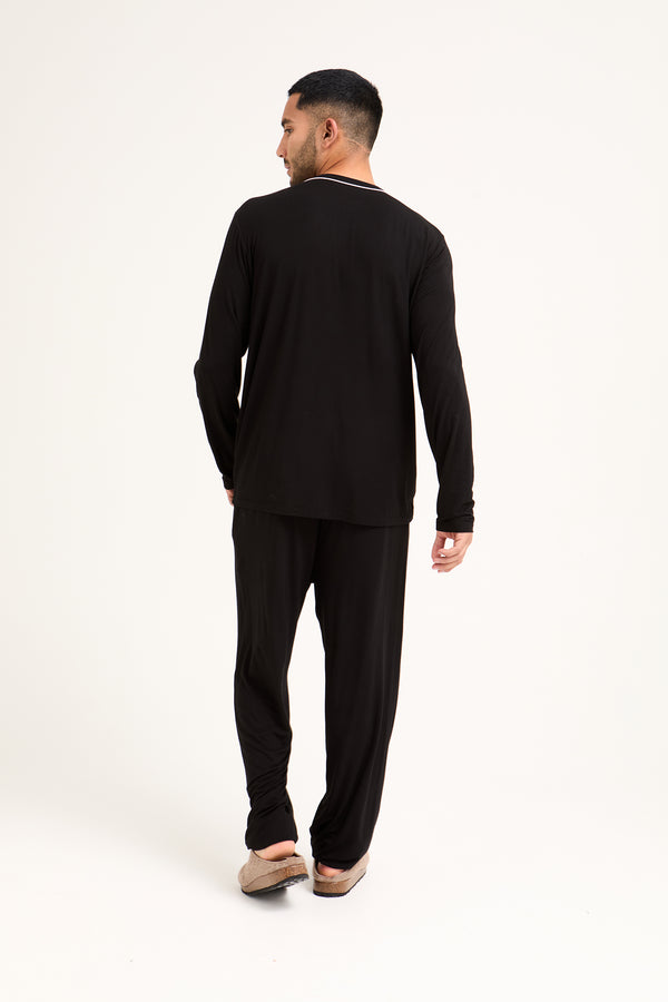 Pretty You Mister You Bamboo Pyjama Set In Black