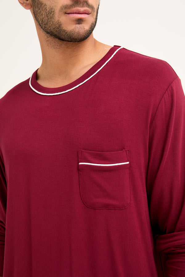 Pretty You Mister You Bamboo Pyjama Set In Claret