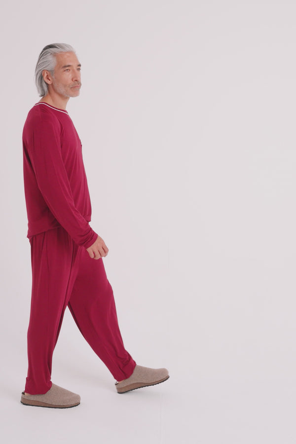Pretty You Mister You Bamboo Pyjama Set In Claret