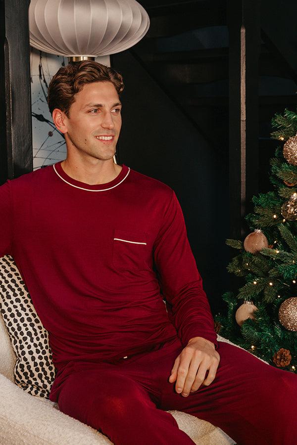 pretty you Mister You Bamboo Pyjama Set in Claret