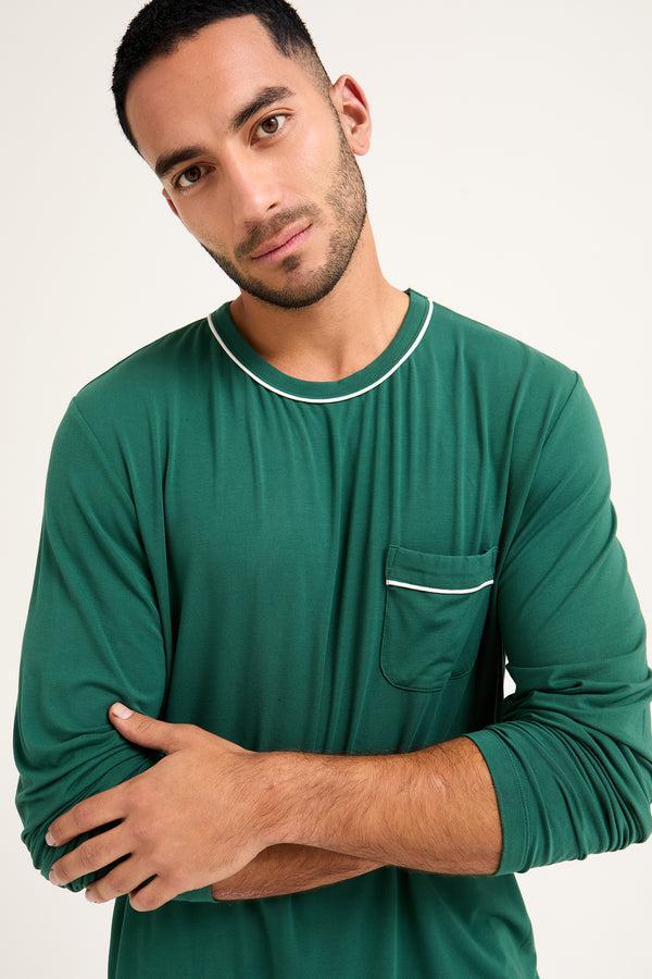 Pretty You Mister You Bamboo Pyjama Set In Green