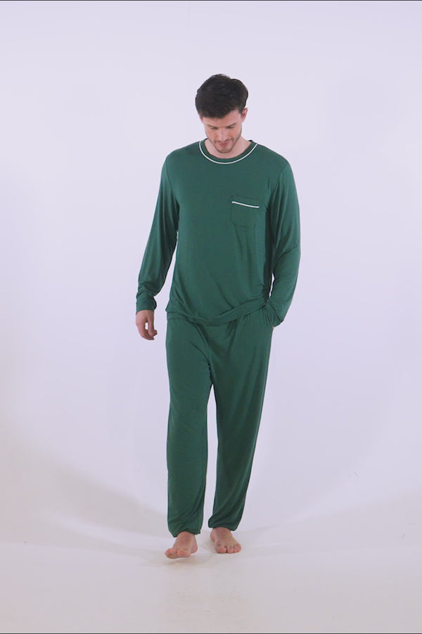 Pretty You Mister You Bamboo Pyjama Set In Green