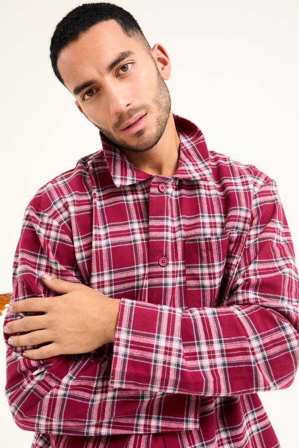 Pretty You Mister You Plaid Pyjamas In Bordeaux