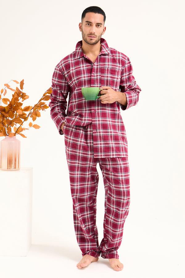 Pretty You Mister You Plaid Pyjamas In Bordeaux