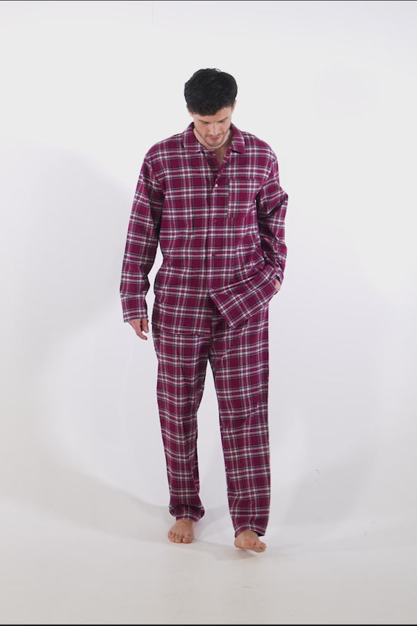 Pretty You Mister You Plaid Pyjamas In Bordeaux