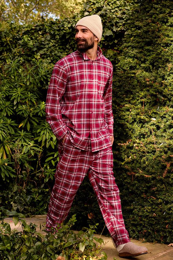 pretty you Mister You Plaid Pyjamas in Bordeaux