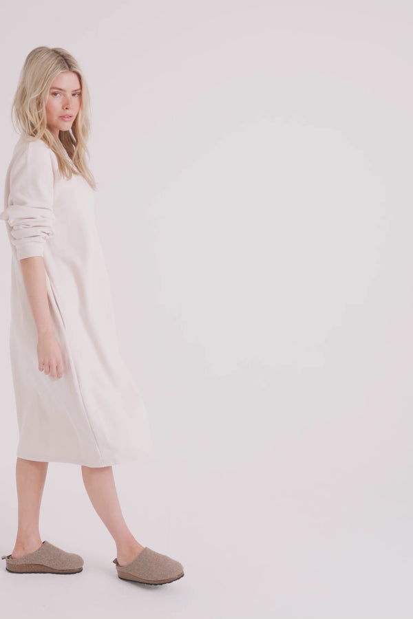 Pretty You Ribbed Zip Front Housecoat In Cream