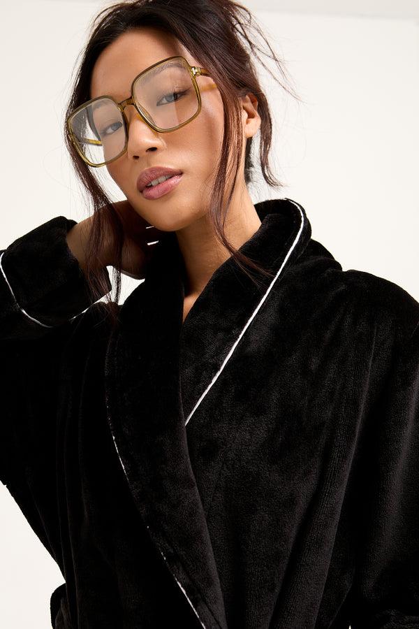 Pretty You Super Plush Robe In Black