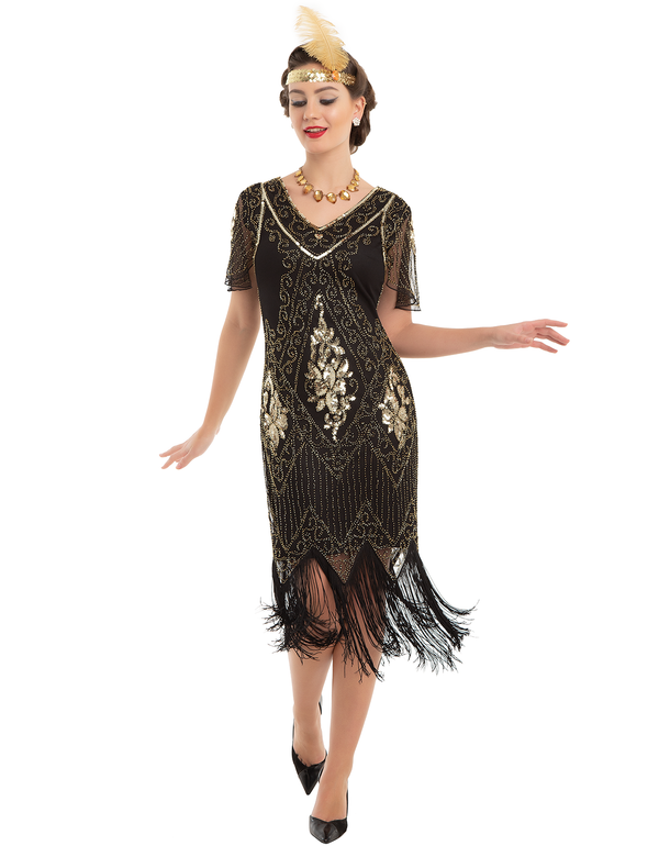 prettyguide PrettyGuide Women Great Gatsby Dress Short Sleeve