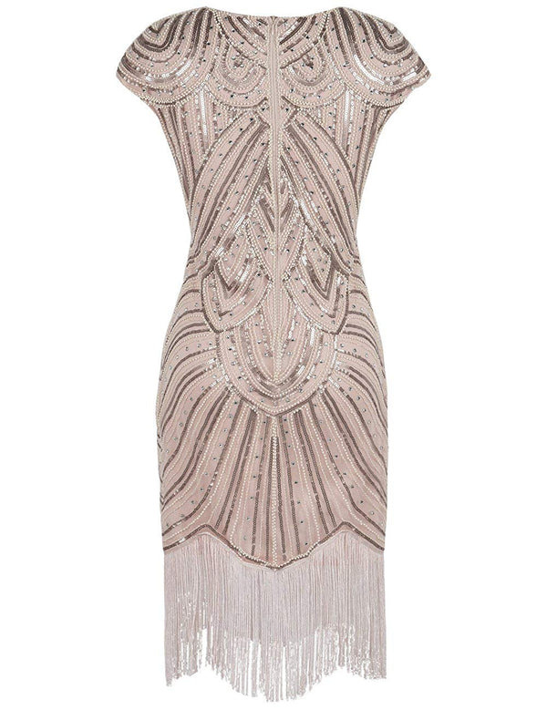Prettyguide PrettyGuide Women's 1920s Flapper Dress Crystal Sequin Embellished Fringed Gatsby Dress
