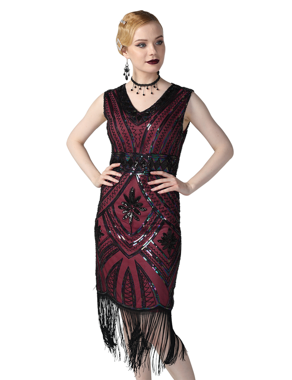 prettyguide PrettyGuide Women's 1920s Flapper Dress Glam Sequin Inspired Beaded Cocktail Dress