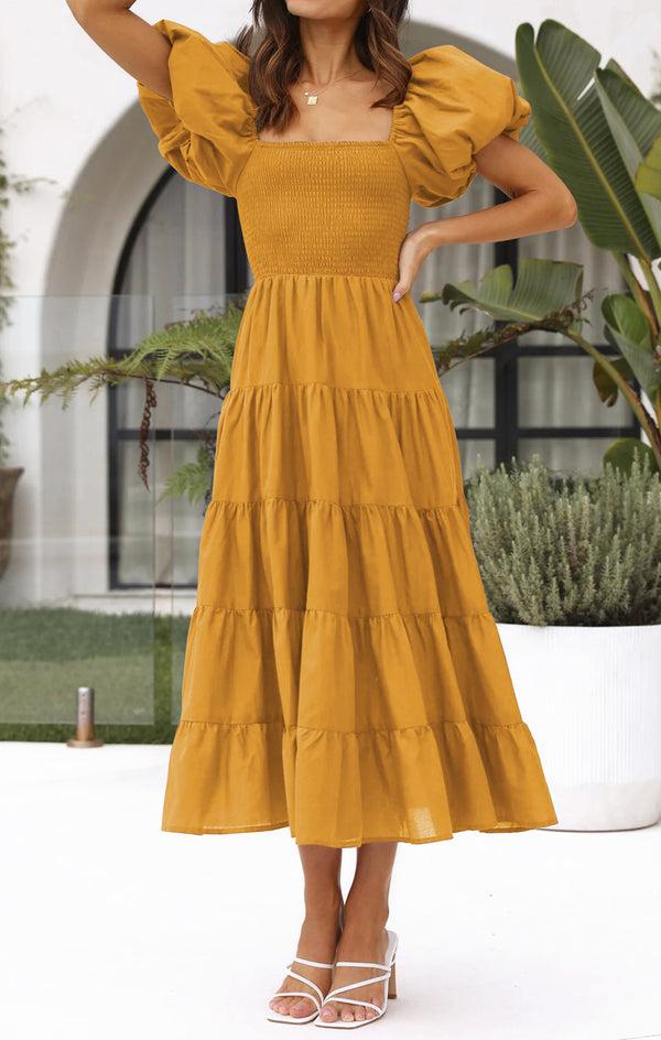 Prettyguide PrettyGuide Women's Off Shoulder Summer Midi Dress