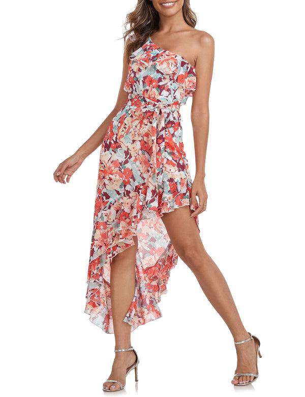 Prettyguide PrettyGuide Women's One Shoulder Maxi Summer Dress