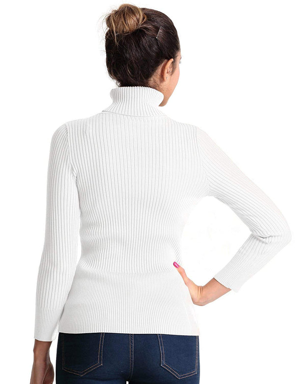 Prettyguide PrettyGuide Women's Ribbed Turtleneck Long Sleeve Sweater Tops