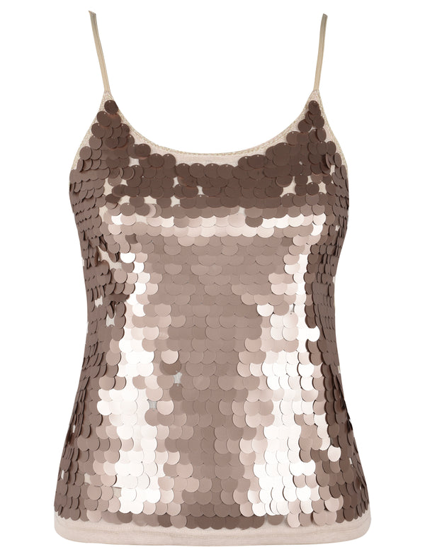 Prettyguide Women's Sequin Tank Top Spaghetti Strap Camisole