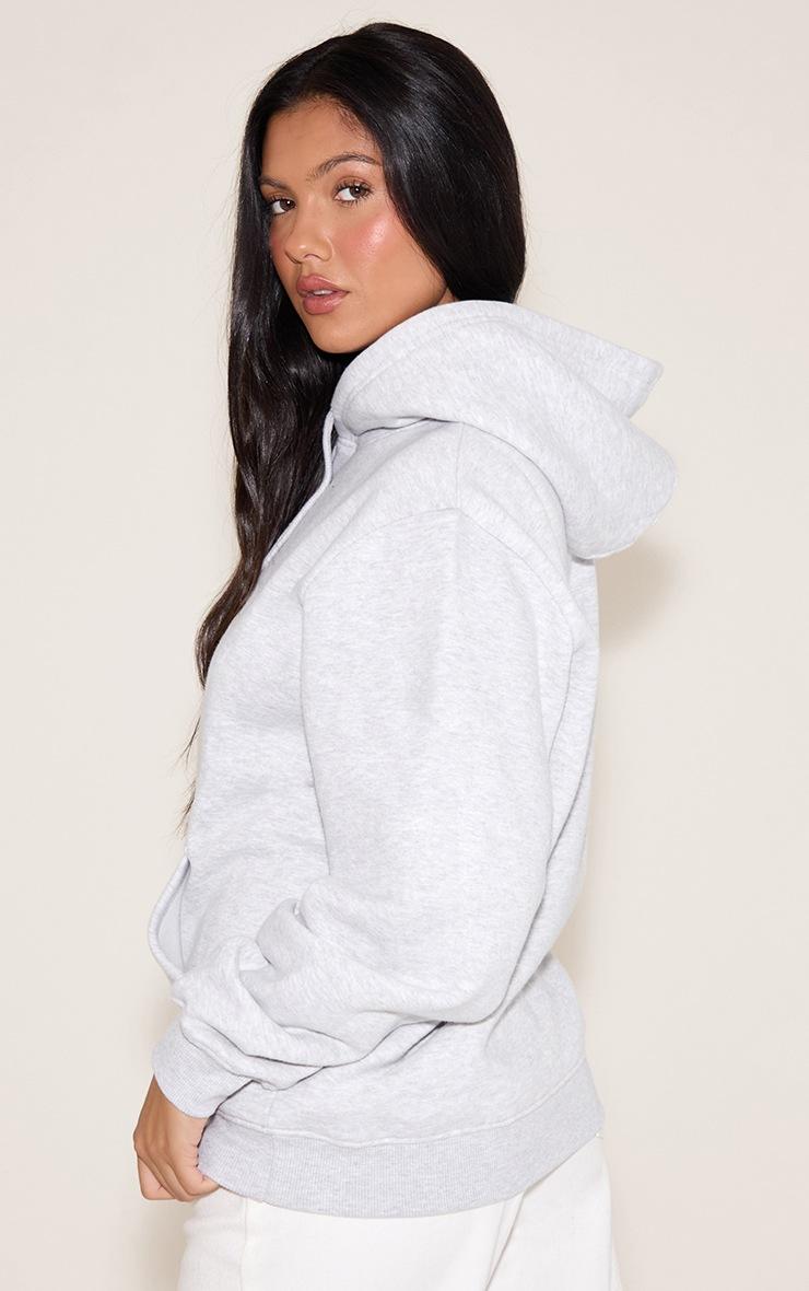 Pretty Little Thing Ash Grey Embroidered Oversized Sweat Hoodie
