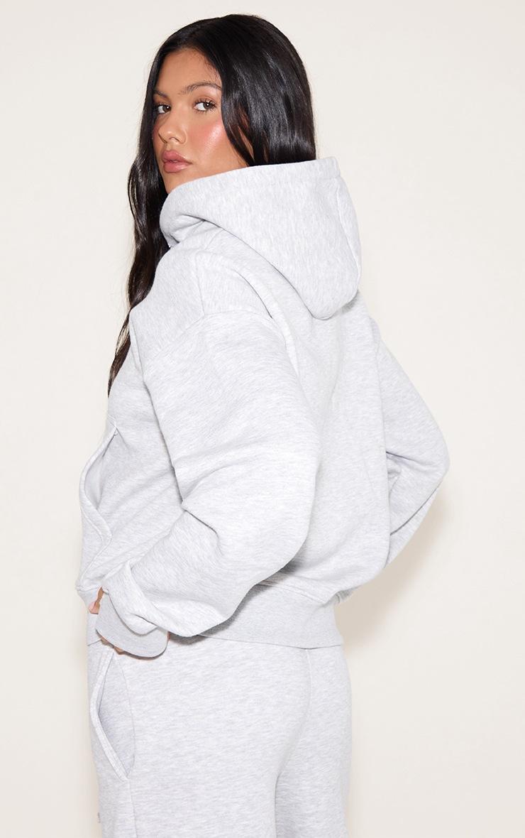 Pretty Little Thing Ash Grey Oversized Hooded Zip Up Sweat Hoodie