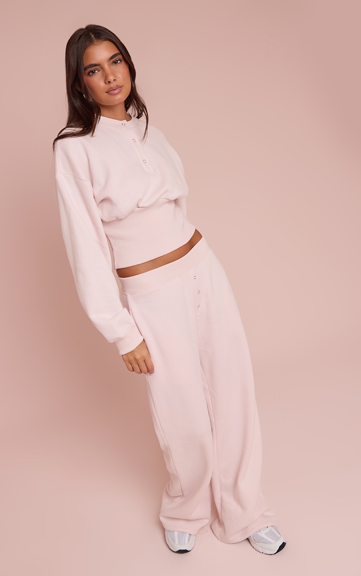 Pretty Little Thing Baby Pink High Waist Straight Leg Sweatpants