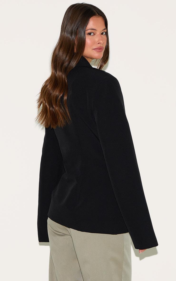 Pretty Little Thing Black Cinched Waist Lapel Point Detail Blazer