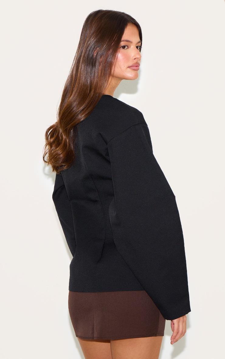 Pretty Little Thing Black Cocoon Sleeve Cinched Waist Blazer