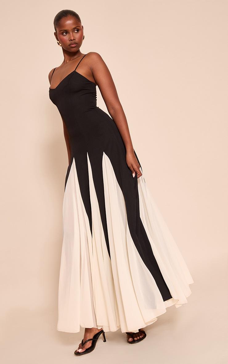 Pretty Little Thing Black Contrast Strappy Maxi Dress