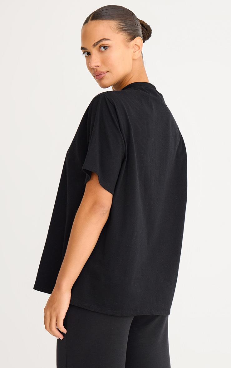 Pretty Little Thing Black Cotton Basic Oversized T-shirt