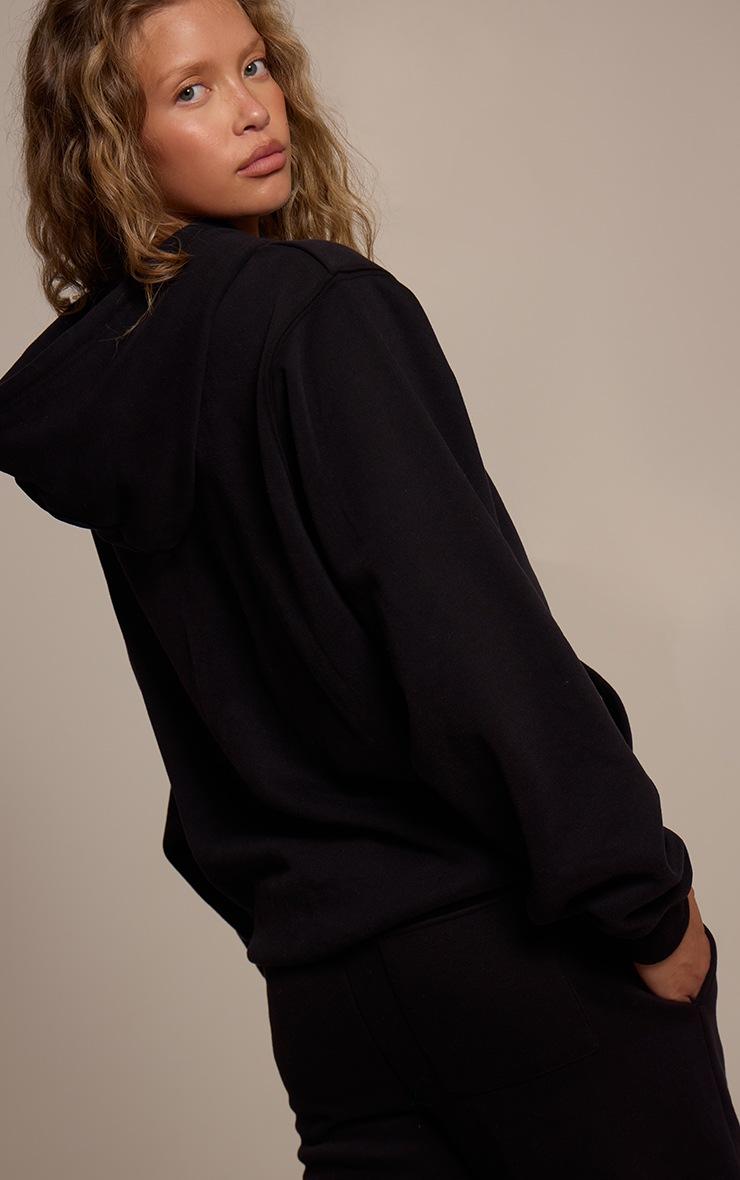 Pretty Little Thing Black Cotton Fleece Full Zip Hoodie