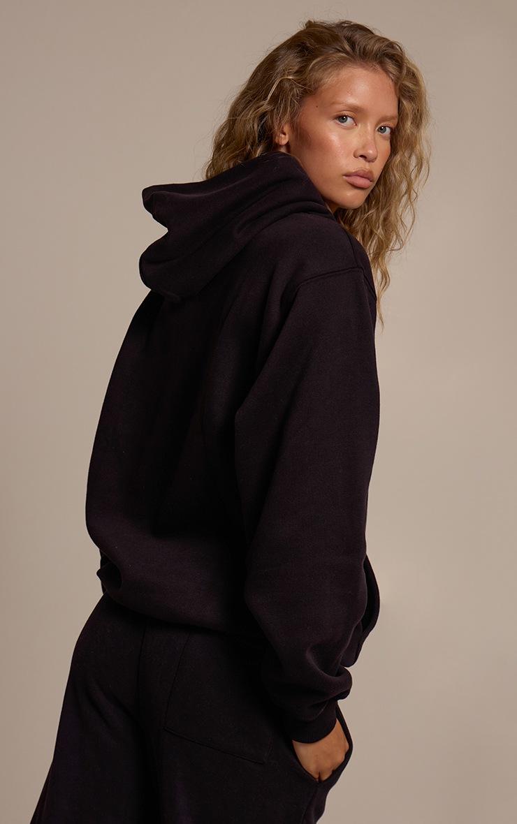 Pretty Little Thing Black Cotton Fleece Pullover Hoodie