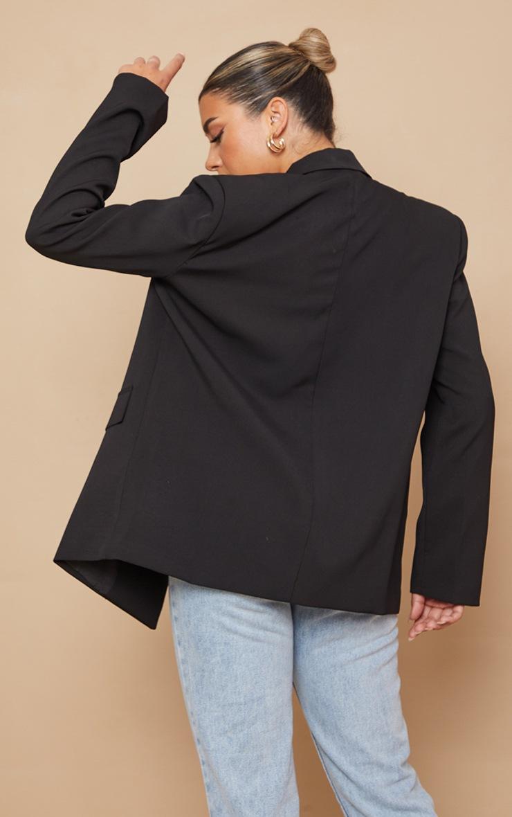 Pretty Little Thing Black Double Pocket Detail Double Breasted Blazer