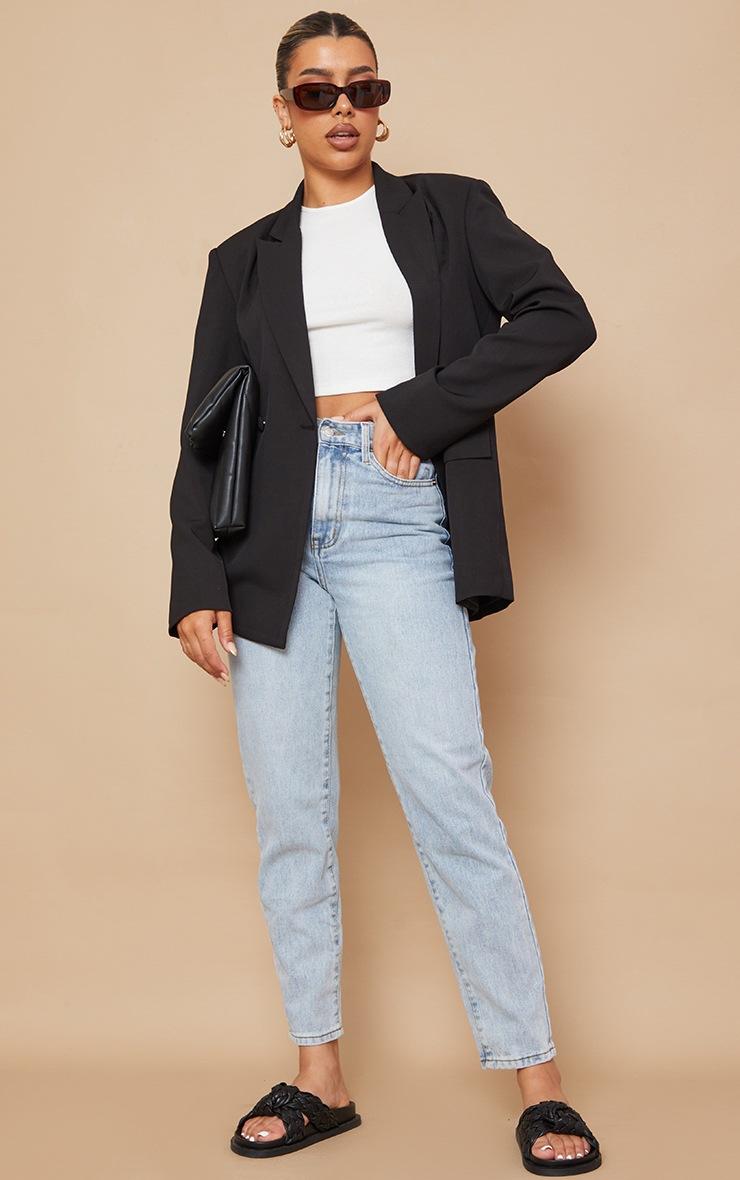 Pretty Little Thing Black Double Pocket Detail Double Breasted Blazer