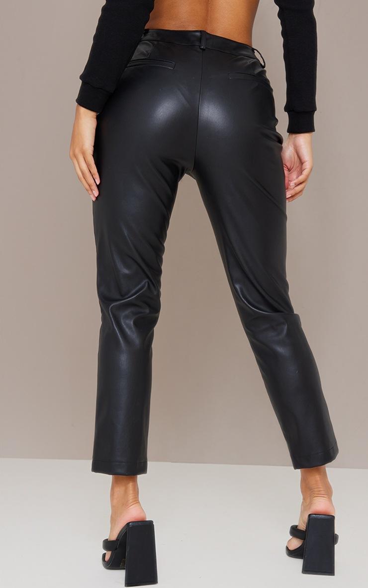 Pretty Little Thing Black Faux Leather Cropped Pants