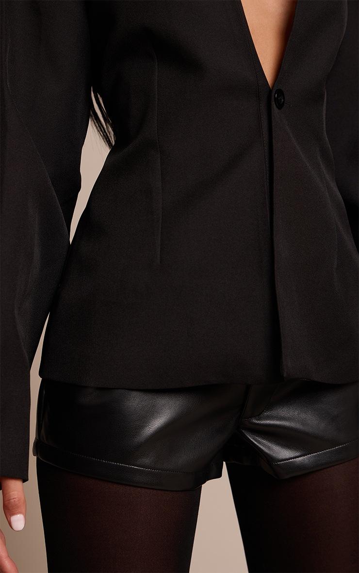 Pretty Little Thing Black Faux Leather Mini Hot Pants