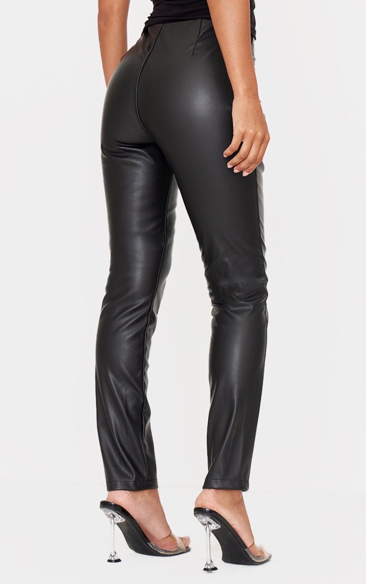 Pretty Little Thing Black Faux Leather Stretch Leggings