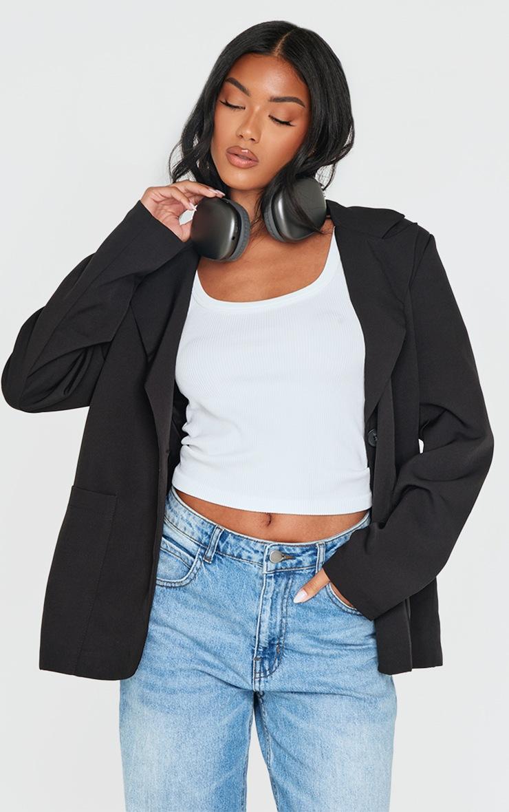 Pretty Little Thing Black Minimal Single Breasted Blazer