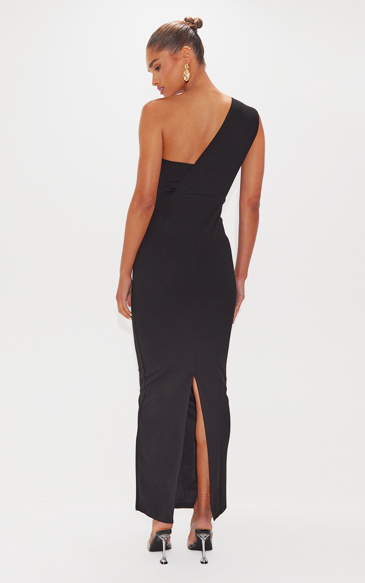 Pretty Little Thing Black One Shoulder Fitted Maxi Dress
