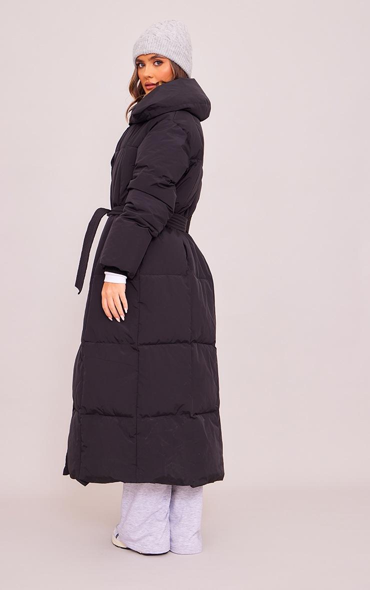 Pretty Little Thing Black Oversized Square Quilted Maxi Puffer Coat
