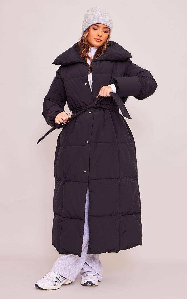 Pretty Little Thing Black Oversized Square Quilted Maxi Puffer Coat