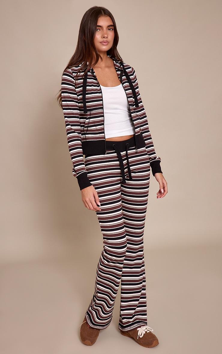 Pretty Little Thing Black Stripe Low Rise Skinny Flare Pants