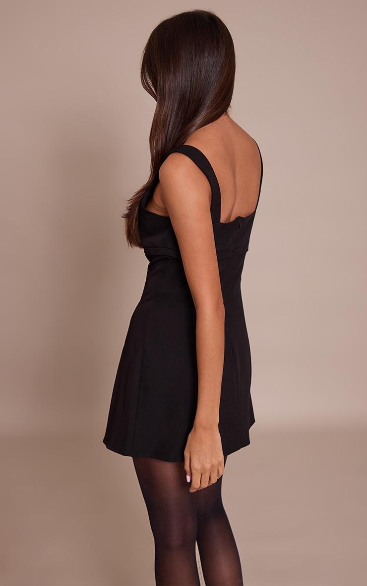 Pretty Little Thing Black Tailored Woven Bust Seam Sleeveless Shift Dress