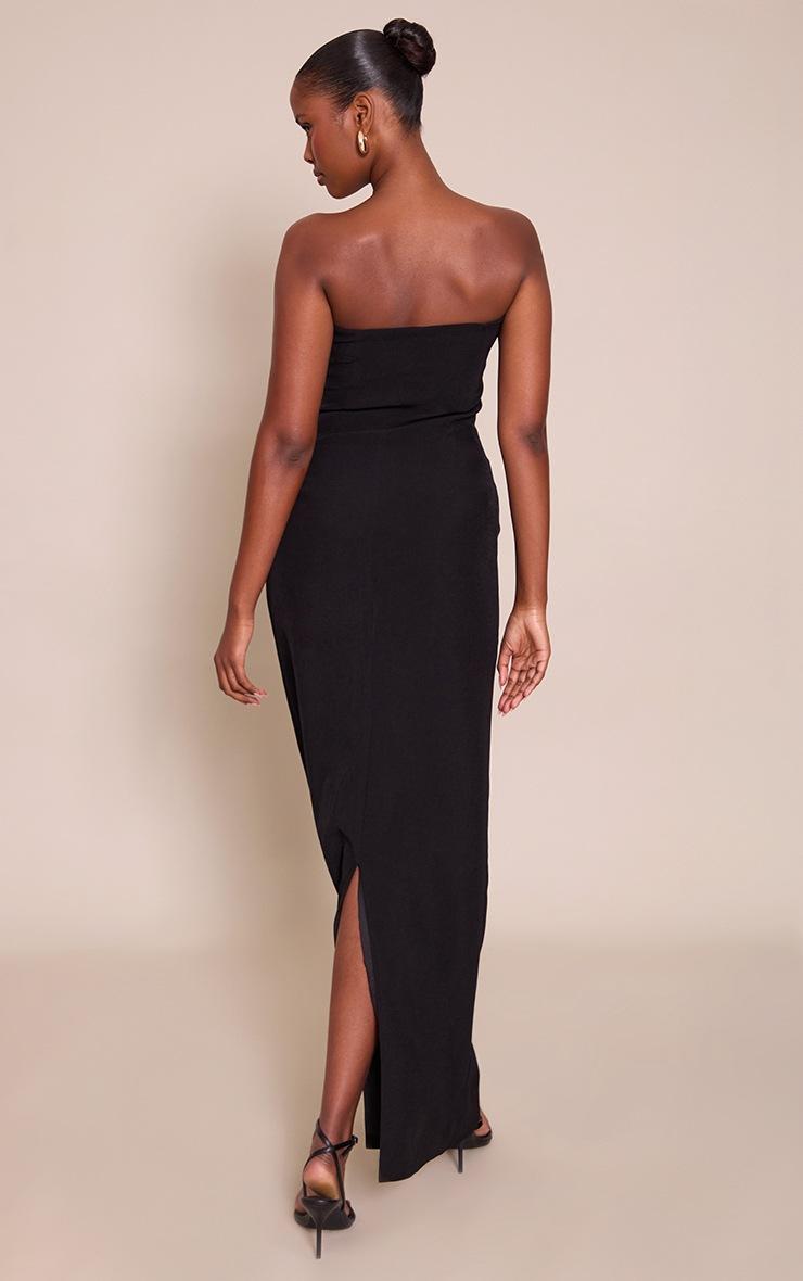 Pretty Little Thing Black Trim Detail Bandeau Bodycon Maxi Dress