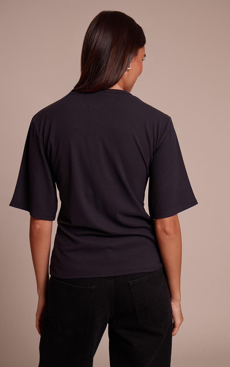 Pretty Little Thing Black Ultra Soft Oversized Ruched Detail T Shirt