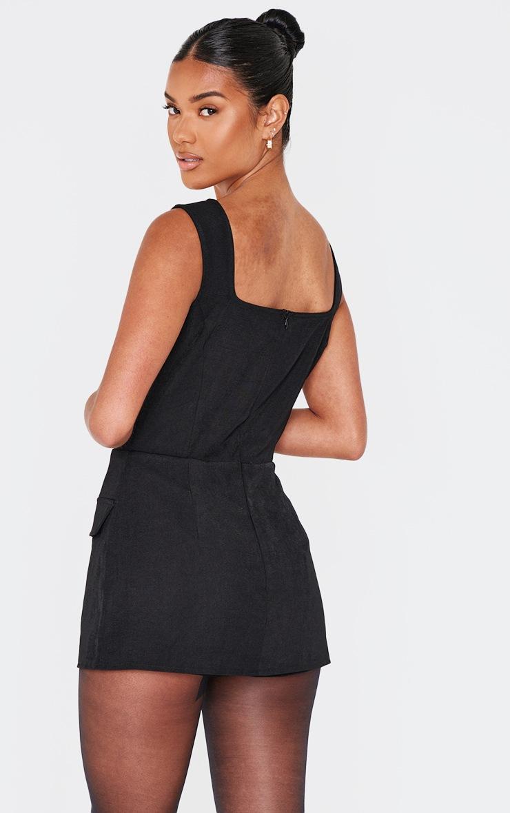 Pretty Little Thing Black Woven Pocket Detail Sleeveless Skort Romper