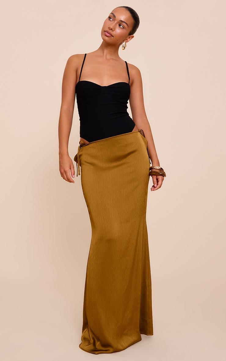 Pretty Little Thing Black Woven Stretch Strappy Bodysuit