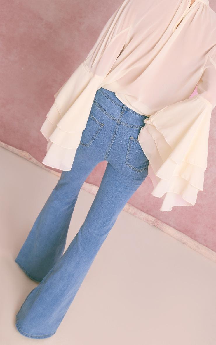 Pretty Little Thing Blue 5 Pocket Stretch Flared Jeans