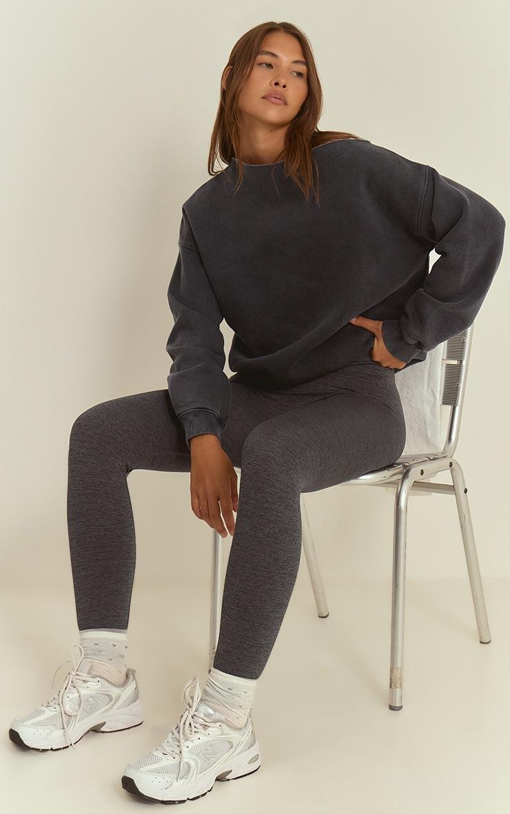 Pretty Little Thing Blue Acid Wash Oversized Off Shoulder Sweatshirt