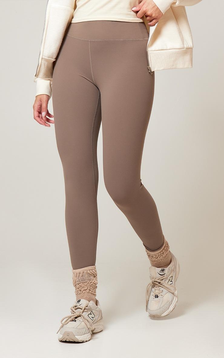 Pretty Little Thing Brown Sculpt High Waist Leggings