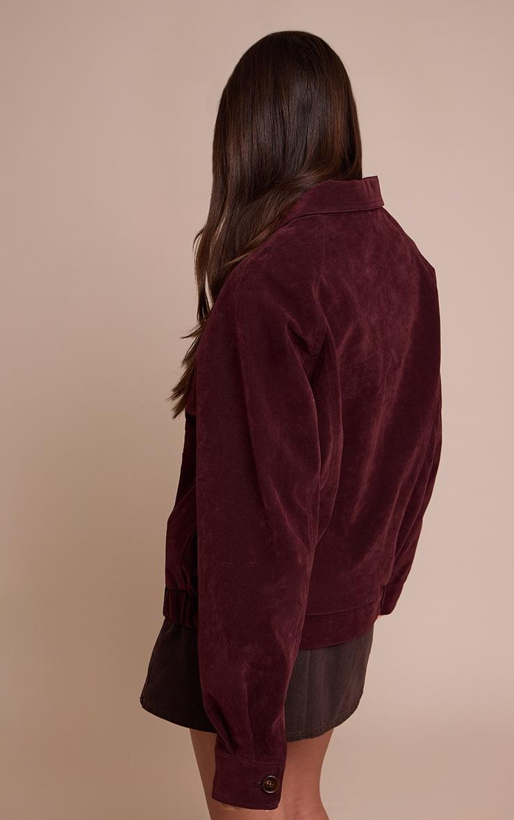Pretty Little Thing Burgundy Oversized Faux Suede Jacket