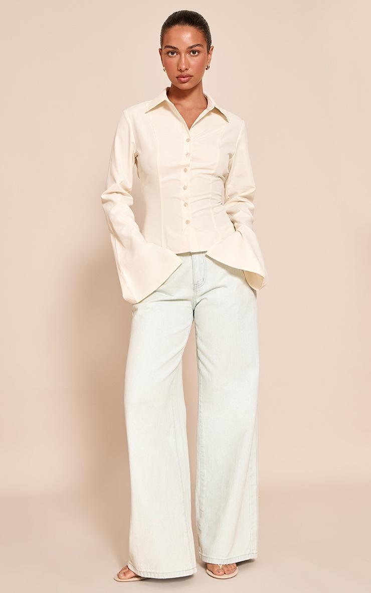 Pretty Little Thing Buttermilk Seam Detail Fitted Shirt